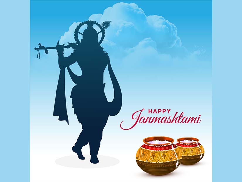 Shree krishna janmashtami festival holiday card